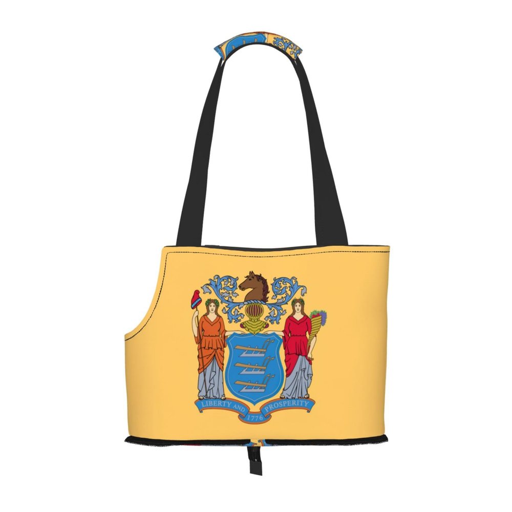 Dog Carrier Bag, New Jersey Flag Design, for Small Dogs, Cats, and Rabbits