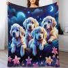 AAPZY Premium Cute Dog Flannel Blanket, Extra-Soft All-Season Throw view 1