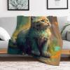 Premium Home Blanket - Cat Flannel Throw, Extra-Soft Four-Season Blanket, 140 x 180 cm view 2