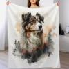 Cute Dog Flannel Throw Blanket, Soft Indoor & Outdoor Blanket, 100 × 130 cm view 1