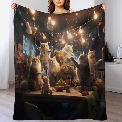 Cute Cat Thick Soft Warm Flannel-Fleece Blanket 3D Design