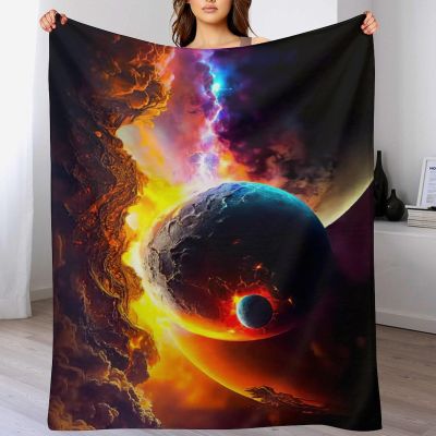 Starry Sky Thick Soft Flannel Fleece Throw Blanket, 130 x 180 cm