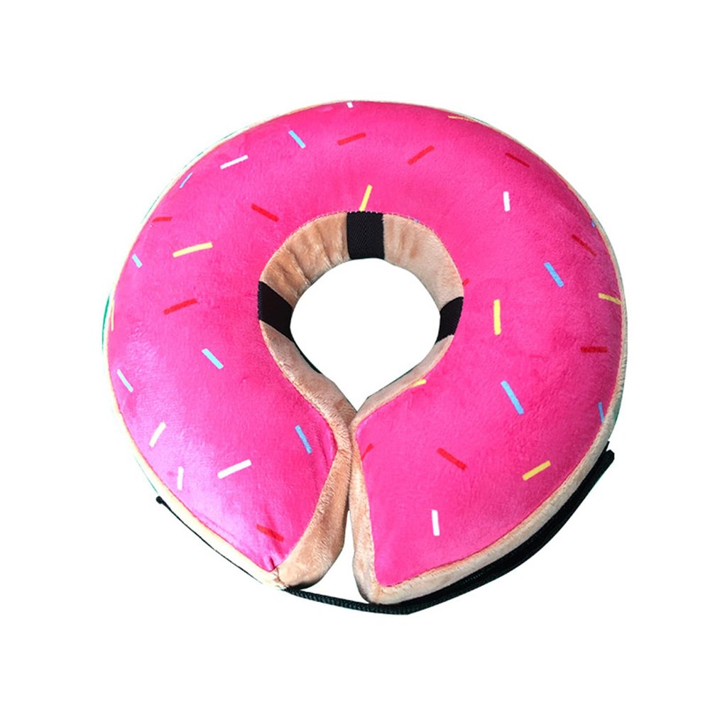 FANSU Inflatable Recovery Collar for Dogs & Cats, Adjustable, Comfortable Protective Cone, L, Hot Pink