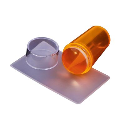 Clear Silicone Nail Stamper with Scraper, Transparent Body, 6 × 3 × 2.5 cm