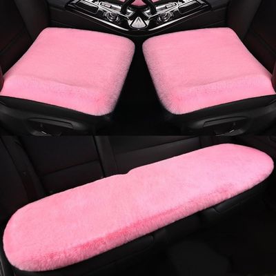 ZDHXZYQ Car Seat Cushion for Skoda Superb II (Type 3T), Thick Plush, Non-Slip, F-Girly Pink, 3-Piece Set