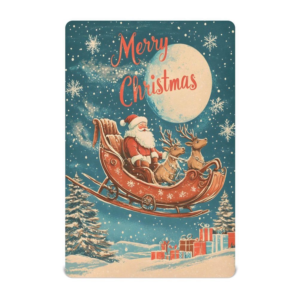 JUMBEAR Fitted Crib Sheet – Santa in His Sleigh