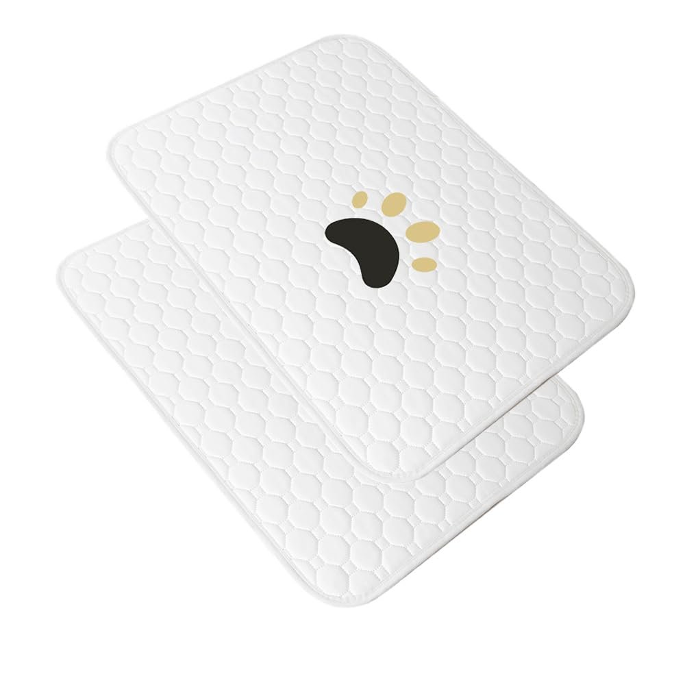 FANSU 2-Pack Reusable Puppy Training Pads, 50 x 70 cm, White
