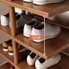 Multi-Tier Shoe Storage Organizer, Narrow Vertical Rack for 8–14 Pairs, Brown/White view 2