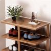 Multi-Tier Shoe Storage Organizer, Narrow Vertical Rack for 8–14 Pairs, Brown/White view 4