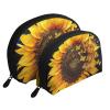 2-Piece Sunflower and Butterfly Print Cosmetic Bag Set view 1