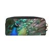 Beautiful Leather Makeup Bag with Peacock Pattern, Wrist Strap, Portable Travel Toiletry Bag and Cosmetic Organizer for Women, Black, One Size view 2