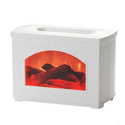 HOHOVYVY Flame Aroma Diffuser, Simulated-Flame Humidifier, USB, Quiet, 270 mL, White