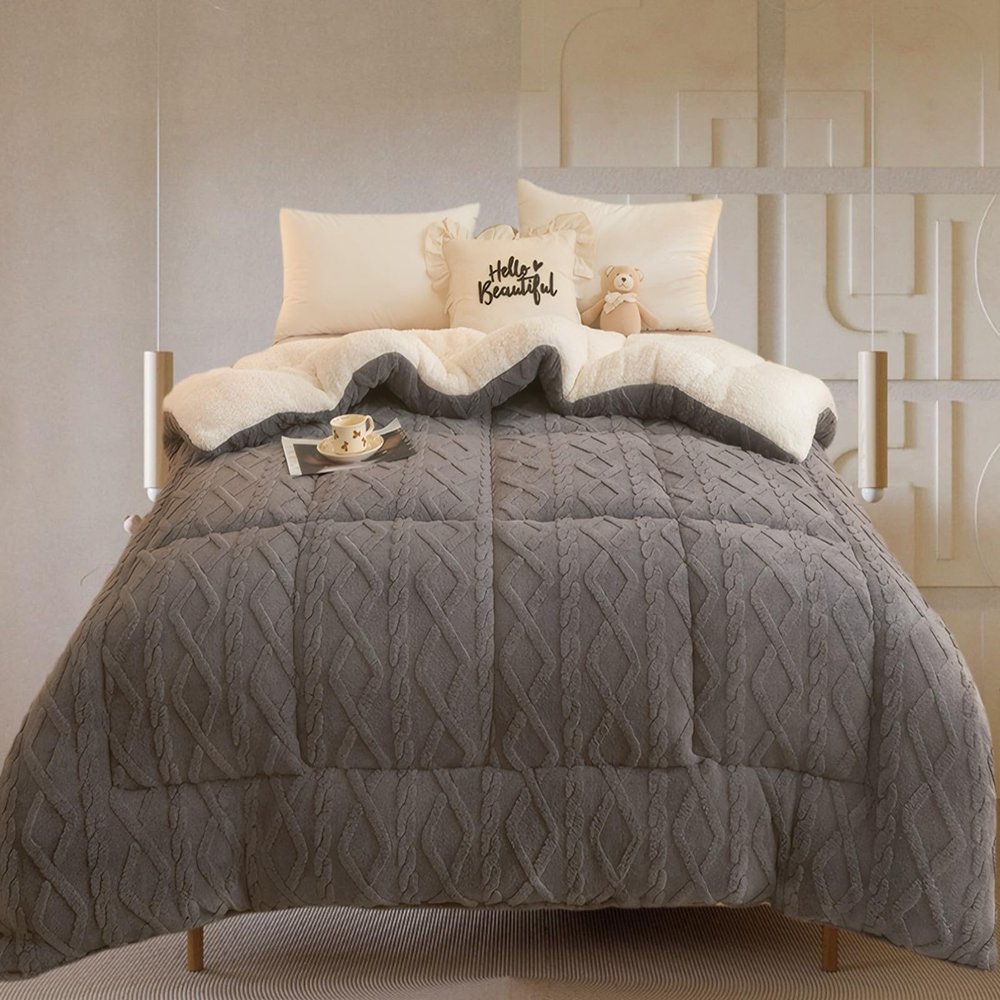 XHCTNN Cozy Thick Fleece Winter Bedding, 135 x 200 cm (A, 150 x 200 cm/3.0 kg)