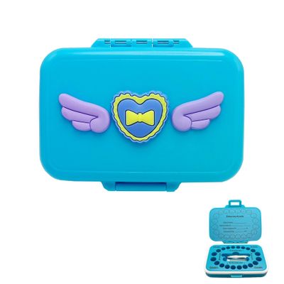 Frohstadt Milk Tooth Box, Waterproof Plastic - Blue Heart