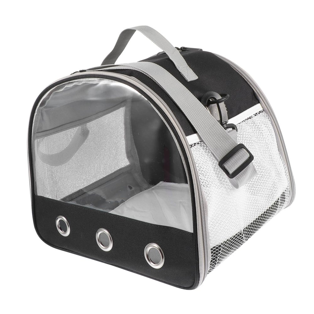 Happyyami Small Animal Carrier, Lightweight Canvas Pet Travel Bag, Black