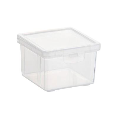 Square Cotton Pad and Swab Holder, Transparent Makeup Storage Box