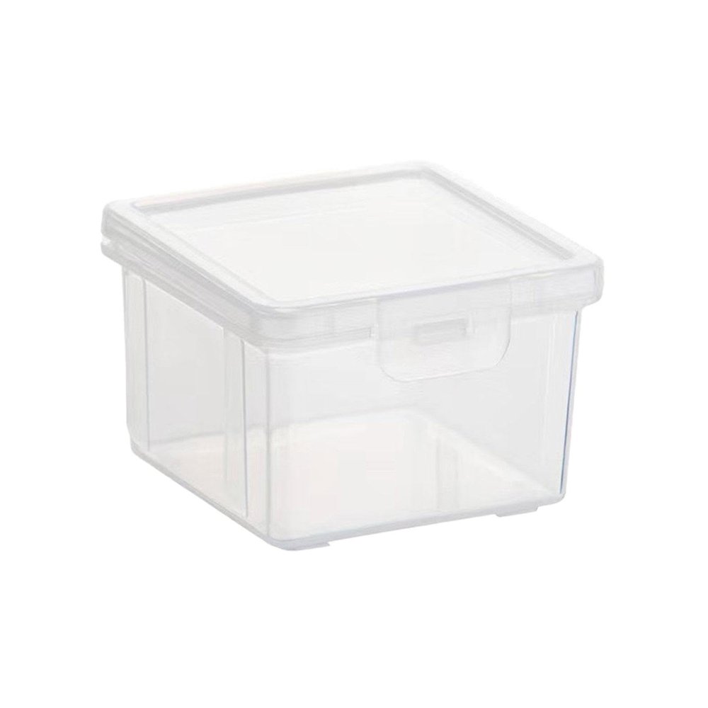 Square Cotton Pad and Swab Holder, Transparent Makeup Storage Box