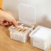 Square Cotton Pad and Swab Holder, Transparent Makeup Storage Box view 2