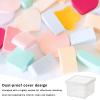 Square Cotton Pad and Swab Holder, Transparent Makeup Storage Box view 3