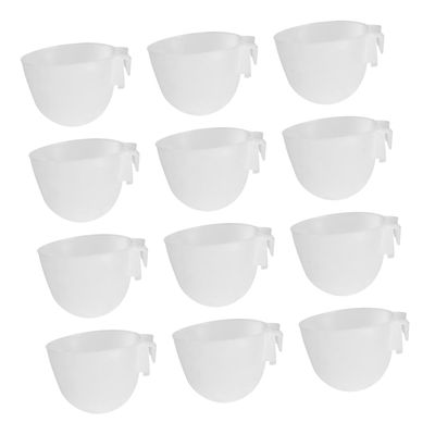 Happyyami 20-Pack Bird and Pigeon Water Cups, White Plastic