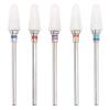 5-Piece Ceramic Nail Drill Bits, Silver, for Pedicure and Manicure view 1