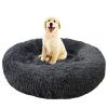 Long Plush Donut Dog & Cat Bed, Washable, Soft, Non-Slip view 1
