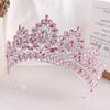 Nvzi Bridal Wedding Tiara Crystal Rhinestone Headband for the Bride (Dark Pink) D03 view 2