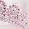 Nvzi Bridal Wedding Tiara Crystal Rhinestone Headband for the Bride (Dark Pink) D03 view 4