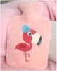Codulu 500 ml Hot Water Bottle with Flamingo Fleece Cover view 1