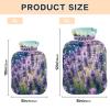 Hot Water Bottle with Lavender Field and Butterfly Design, Hot or Cold Water Bottle with Soft Cover, for Menstrual Cramps and Pain Relief, 1 L view 3