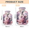 Floral Hot Water Bottle with Soft Cover, for Hot and Cold Compresses, 2 L, Pink view 3