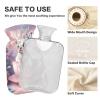Floral Hot Water Bottle with Soft Cover, for Hot and Cold Compresses, 2 L, Pink view 4