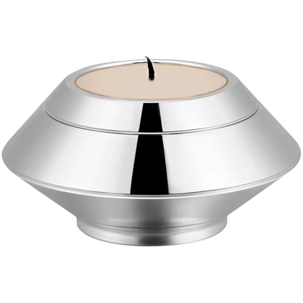 Small Stainless Steel Keepsake Urn for Ashes with Tealight Holder