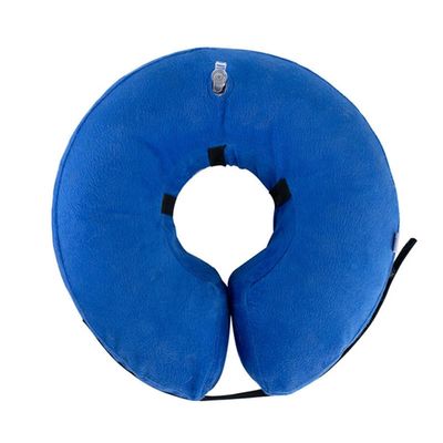 FANSU Inflatable Recovery Collar for Dogs and Cats, Adjustable, Comfortable Protective Cone, L, Blue