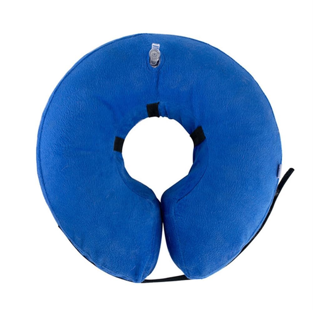 FANSU Inflatable Recovery Collar for Dogs and Cats, Adjustable, Comfortable Protective Cone, L, Blue