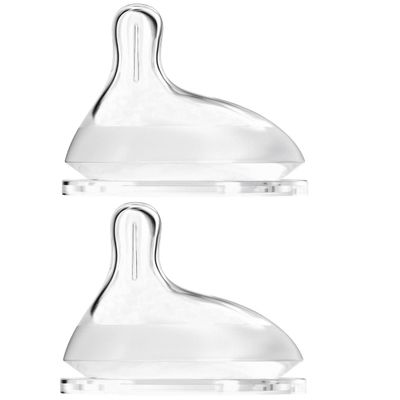 Oberni Auermittig Silicone Nipples, Size S, for Baby Bottles, 2-Pack