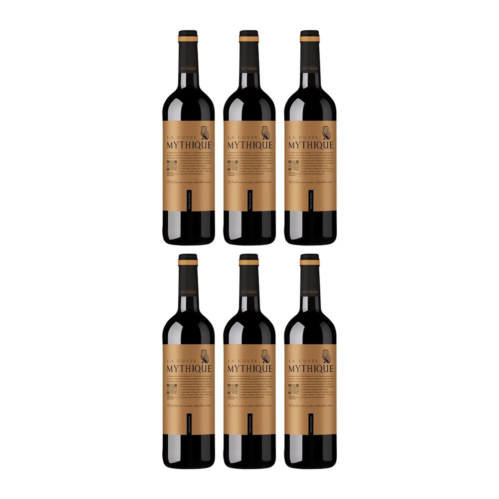 Mythique La Cuve Rouge Dry Red Wine from France incl. FeinWert E-Book (6 x 0.75 L)