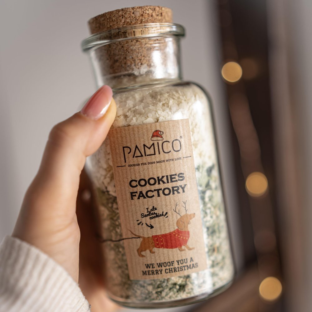 PAMICO Dog Cookie Baking Mix in a Jar | Cookies Factory, Suitable for Baking Mats | Freeze-Dried Ingredients