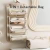 4-in-1 Detachable Large-Capacity Makeup Bag, Hanging Roll-Up Travel Toiletry Bag, Waterproof Leather Cosmetic Case, Pink view 2