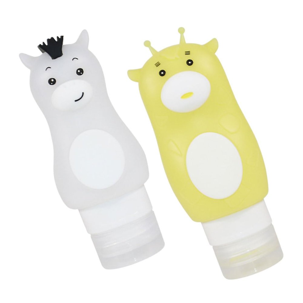 Portable Silicone Shampoo Bottles, 2-Pack, 90 ml and 70 ml