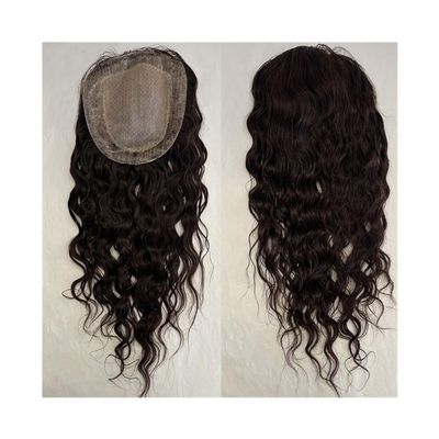 Human Hair Toppers for Women, 12 x 13 cm Silk Base with PU Perimeter, 8–22 in Loose Wave European Virgin Hair, 18 in