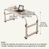 Height-Adjustable Wheeled Overbed Desk, Queen-Size Mobile Medical Computer Table view 2