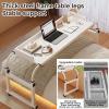 Height-Adjustable Wheeled Overbed Desk, Queen-Size Mobile Medical Computer Table view 3