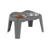 Leakproof Foldable Raised Double Dog Bowl view 1