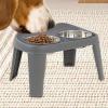 Leakproof Foldable Raised Double Dog Bowl view 3