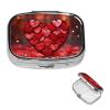 2-Compartment Pill Case, Red Hearts Love view 1