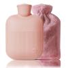 Hot Water Bottle with Plush Cover, 500 mL, PVC, Pink view 1