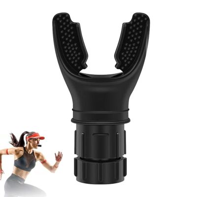 Biglumin Adjustable Resistance Lung Trainer, ABS + Silicone, Black