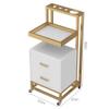 Metal Salon Trolley with 2 Drawers and Instrument Tray on Wheels view 2