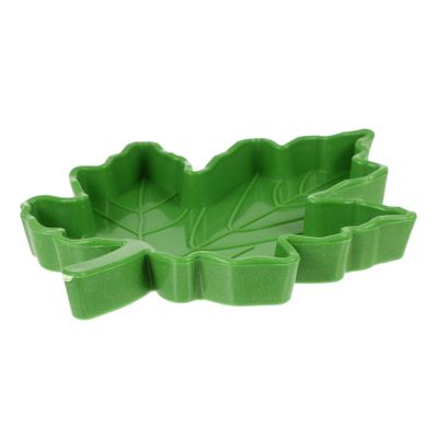 Supvox Durable Plastic Feeding Bowl in Green Maple Leaf Shape for Reptiles